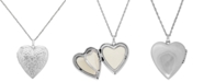 Macy's 4-Photo Engraved Heart Locket in Sterling Silver